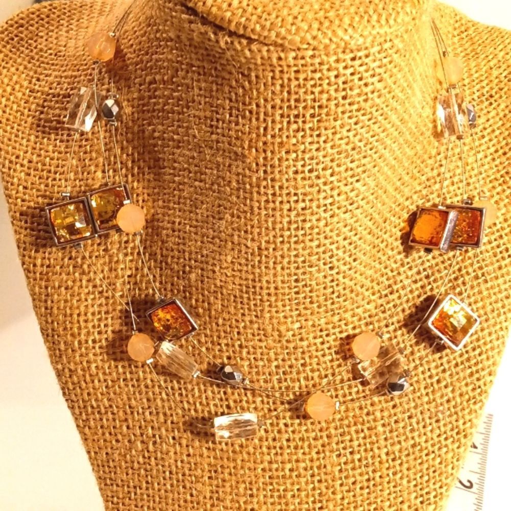 Multi Strand Floating Charm Necklace